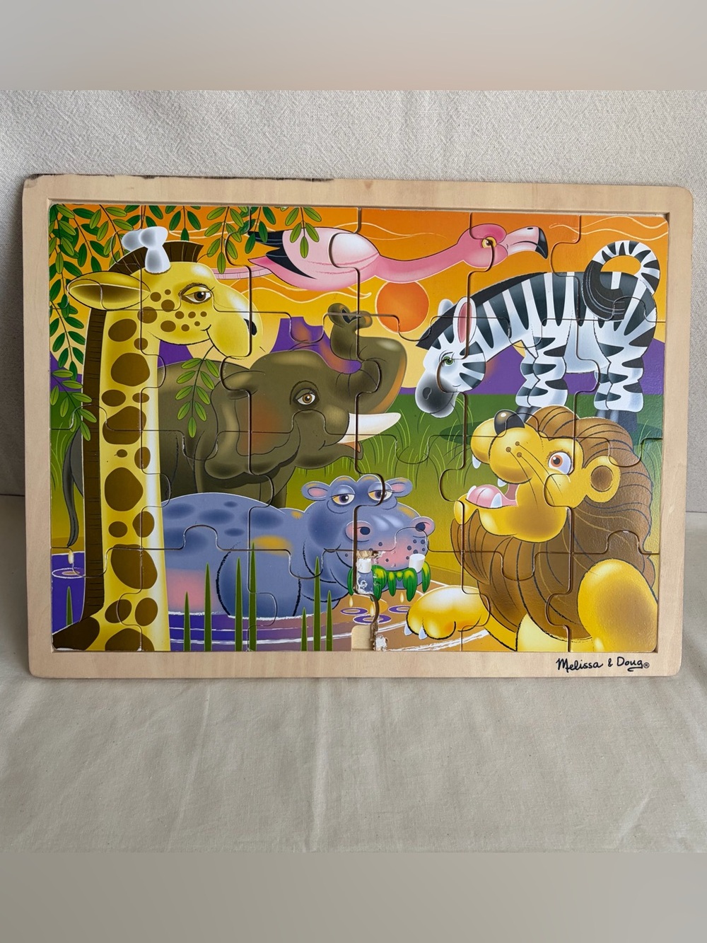 Melissa & Doug African Plains Safari Wooden Jigsaw Puzzle 24 Pieces